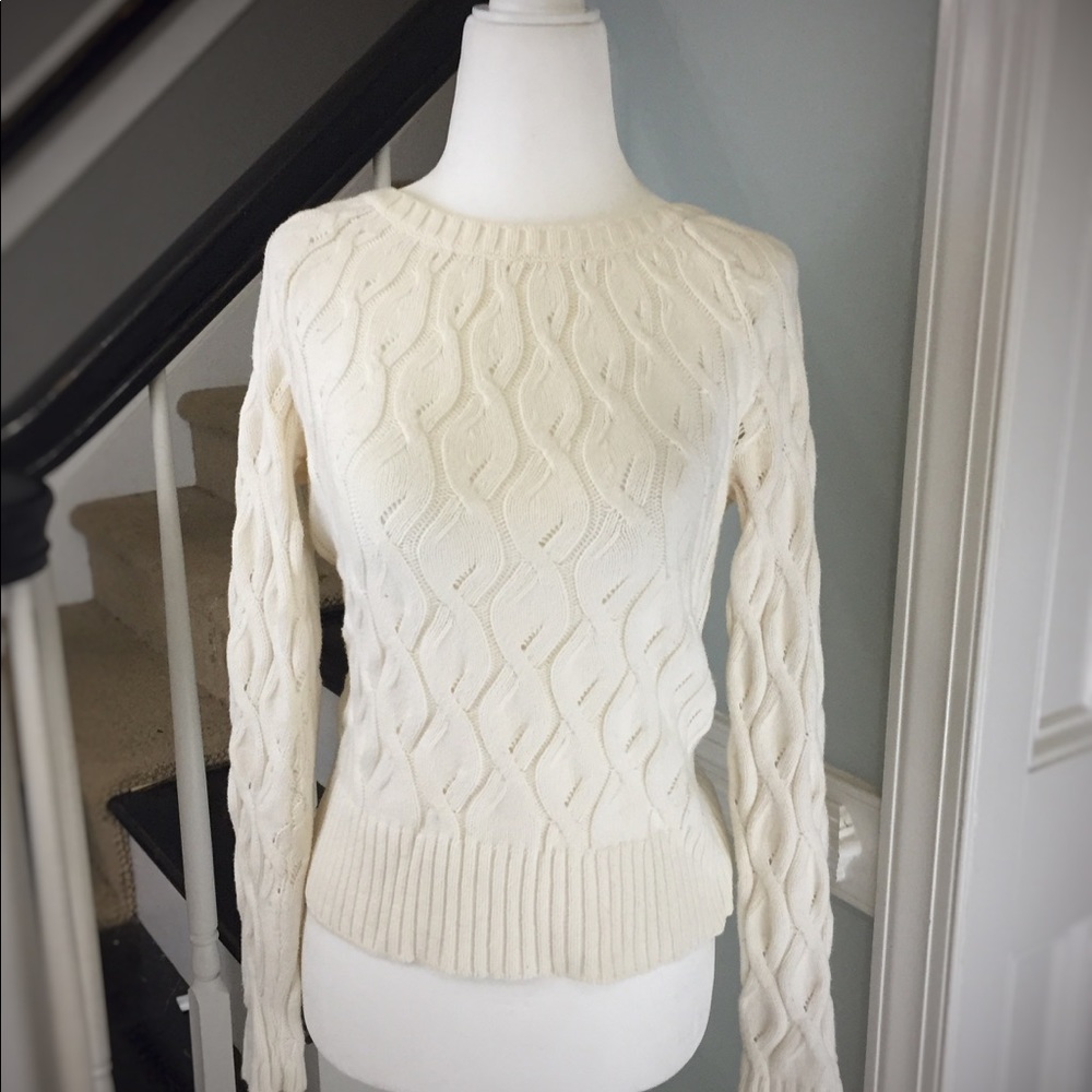 ANN TAYLOR LOFT- Sweater Knitted Cream ELEGANT XS